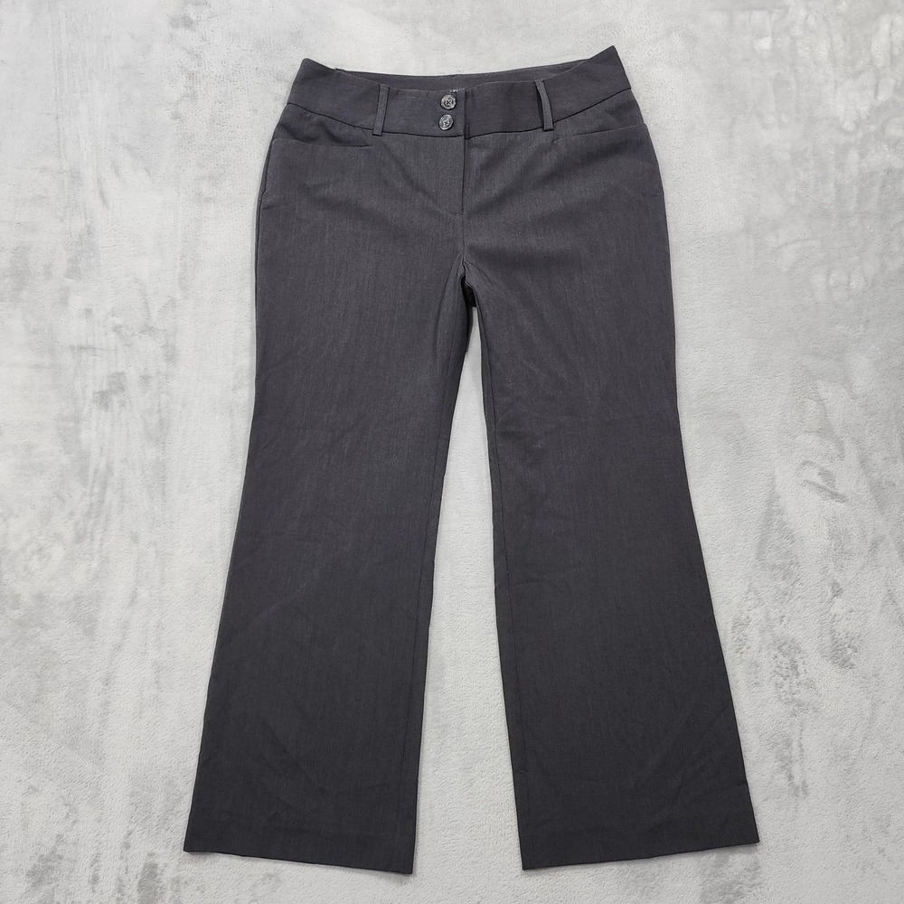 Alfani Pants Womens 6PS PETITE Gray Twill Mid Rise Bootcut Dress Stretch Office
